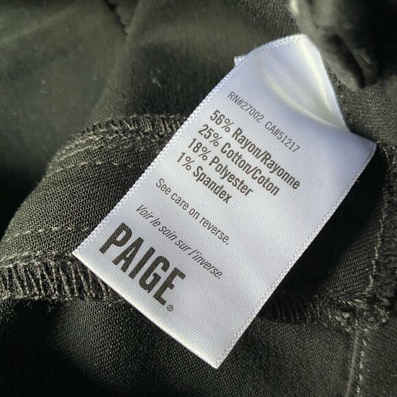 NWOT PAIGE Talita Zip Ultra Skinny in Black Fog Luxe Coating Zippers Size 27 - Picture 10 of 11